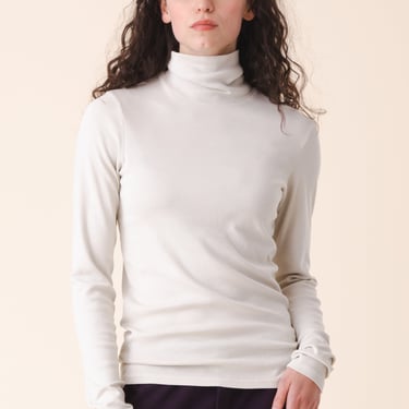 Rib Turtleneck in Oyster