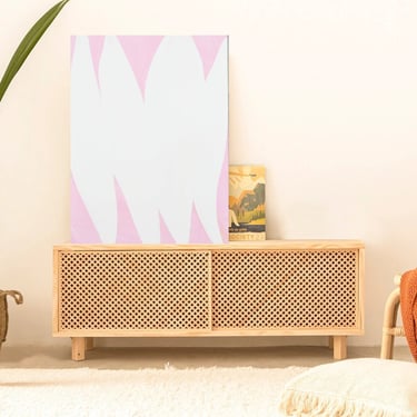 Pink & White Nuggets Canvas Wall Art, Abstract Painting, Minimalist Art, Modern Painting, Original Artwork, Contemporary Commission Art by Art