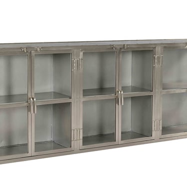 90” Iron (Nickel finish) and Glass Sideboard by Terra Nova Designs Los Angeles 