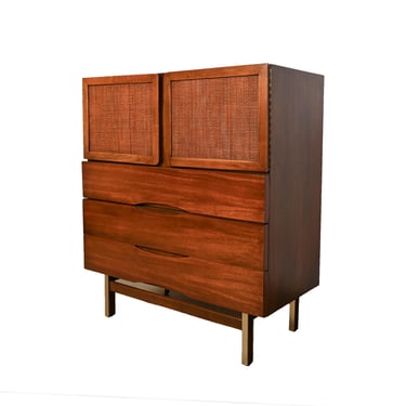 Walnut Tall Dresser American of Martinsville Mid Century Modern 