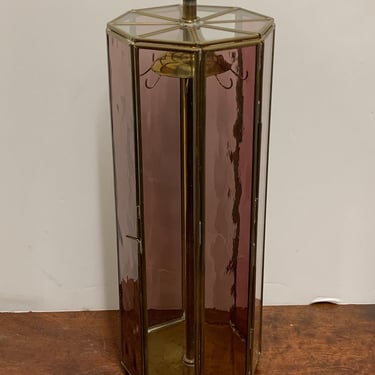 1960s Smoked Glass and Brass Rotating Necklace Holder 