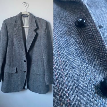 Gray Pendleton Wool Tweed Blazer | size M 