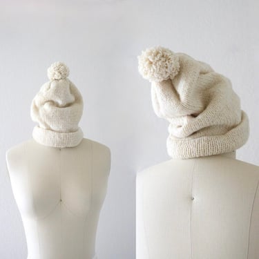 wigwam mills vintage wool beanie - vintage 70s 80s ivory cream beige unisex mens womens winter hat 