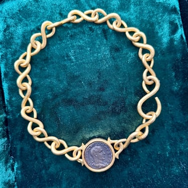 Ancient Coin Gold S Link Necklace