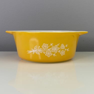Vintage Pyrex "Butterfly Gold 2 (II)" Round Casseroles w/Lid | #472 | Harvest Gold | Butterfly Gold Redesigned 
