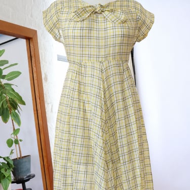 Daffodil Plaid Voile Dress M