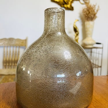 Vintage Blown Glass Bubble Vase Jar 