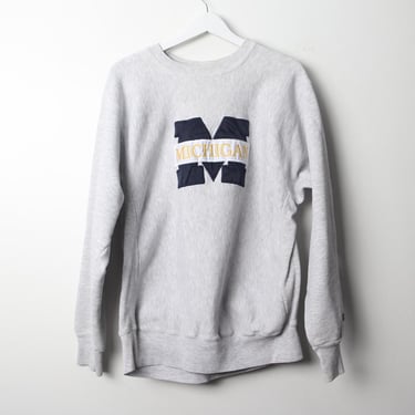 men's vintage MICHIGAN university college FOOTBALL champion brand sweatshirt -- size large 