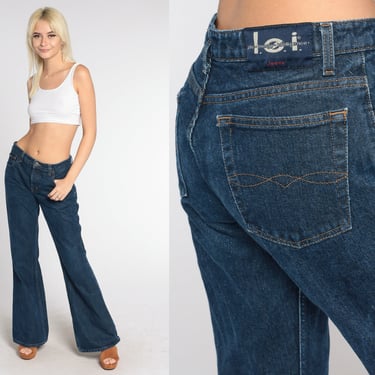 Lei Flared Jeans Y2K Jeans Mid Rise Jeans Dark Wash Denim Bell Bottom Flare Jeans Blue Bootcut Flares Bellbottoms Vintage 00s Medium M 31 