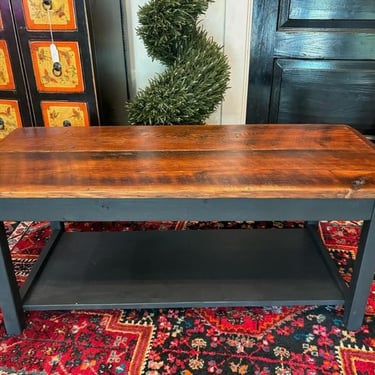 Reclaimed wood coffee table. 52.5 x 19 x 17”