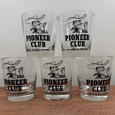 Vintage Pioneer Club Glass Tumblers | Vegas Vic | Las Vegas 