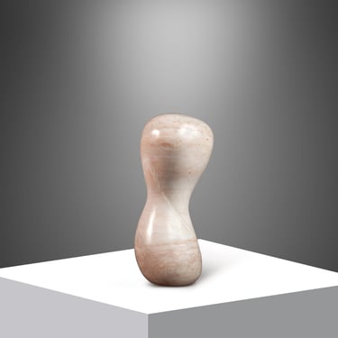 Modern Abstract Oblong "Arrokoth" Sculpture in Solid Alabaster by Mark Leblanc for Mark Leblanc Studios, USA, c. 2023 
