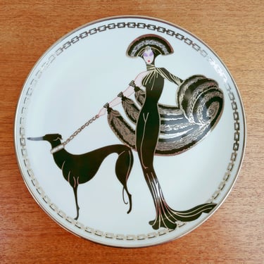 House of Erte Decorative Plate | Symphony in Black | The Franklin Mint | Limited Edition | Plate No Y8008 | 1993 