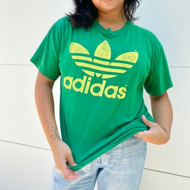 Lemon Lime Adidas Trefoil Tee