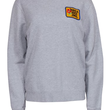 Sandro - Grey Crewneck Sweatshirt w/ Patch Sz M