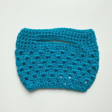 Blue Knit Mini Handbag