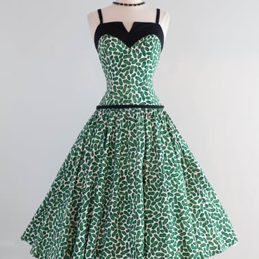 Fabulous 1950's PEANUT Print (not pickles I swear!) Cotton Dress With Matching Jacket / S