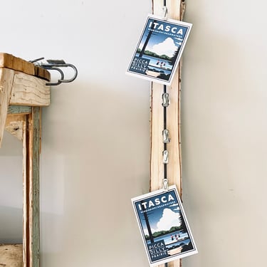 Vintage Metal Chip Clip | Long Hanging Photo Clip | Industrial | Display Galvanized | Card Rack | Photo Frame | Art Display | Postcard Rack 