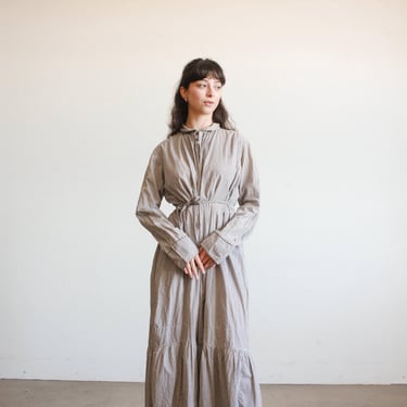 1900s Black and White Gingham Cotton Prairie Dress 