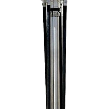 Large 6' Foot Art Deco Revival Machine Age Torchiere Floor Lamp 