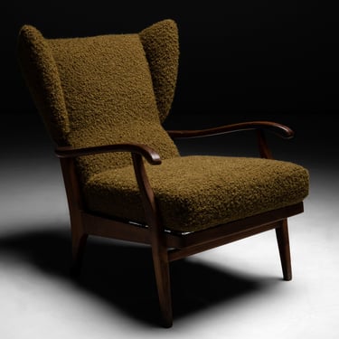 Modern Armchair in Wool Boucle by Pierre Frey