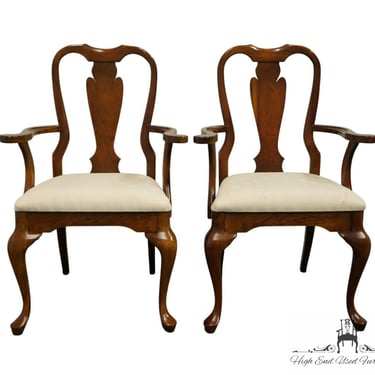 Set of 2 CRESENT FURNITURE Solid Cherry Traditional Style Dining Arm Chairs 