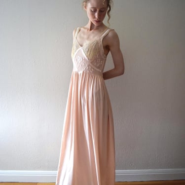 1930s silk peignoir set . vintage 30s slip and robe . size xs to small 