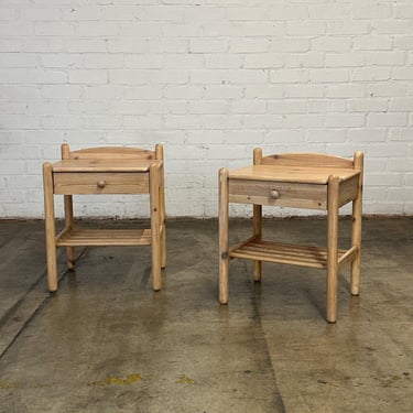 White Washed Pine Nightstands- Pair 