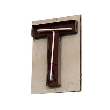 Large Vintage Neon Marquee Letter "T" From Pan American Auditorium 