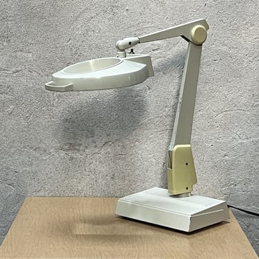 Large White Dazor Magnifying Desk Task Lamp, Vintage 