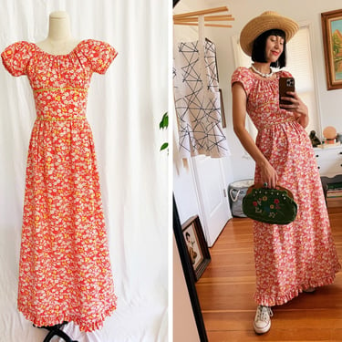 1960’s XXS/XS Ditsy Floral Cotton Dress 