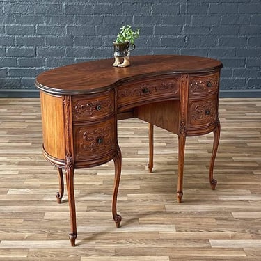 French Kidney Style Carved Writing Desk, c.1950’s 