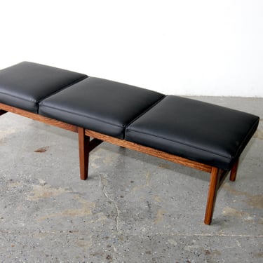 Jen Risom Style Mid Century Modern  3-Seat Cushion Bench 