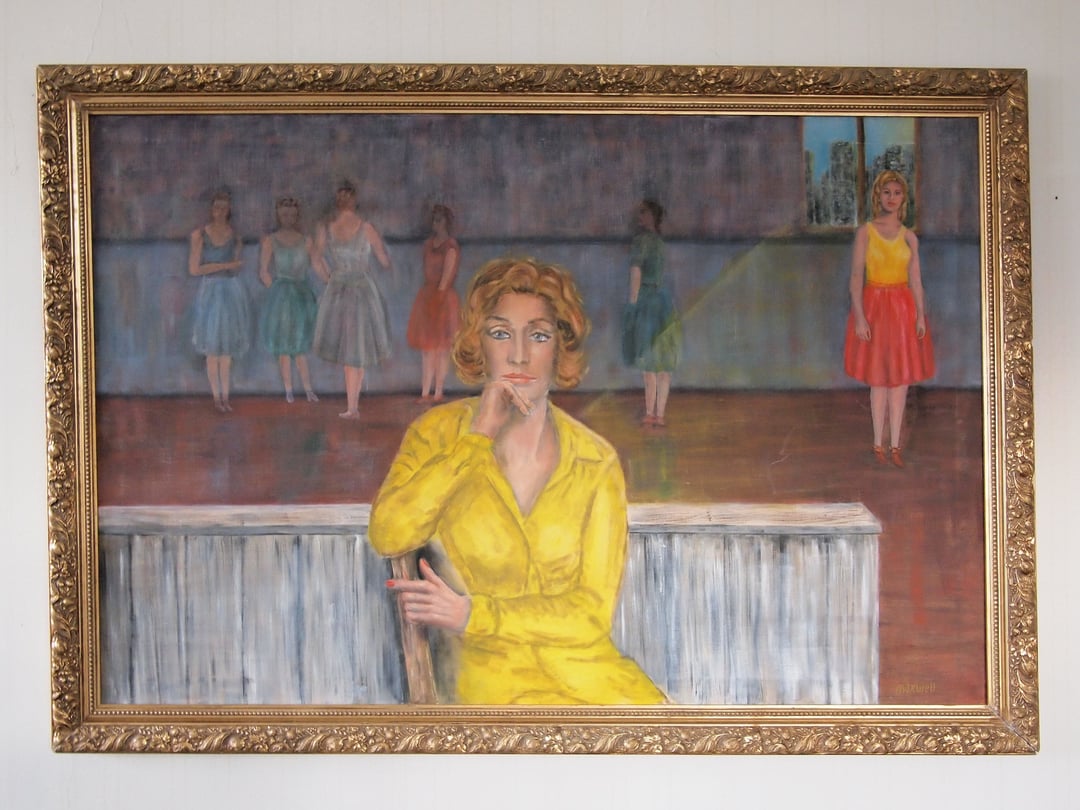 Original MAXWELL BAUMWELL Portrait PAINTING Large 37x53