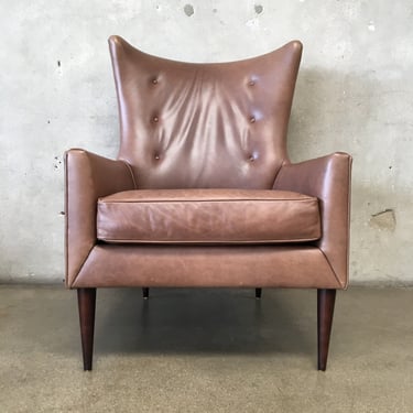 Light Brown Room & Board Leather Lounge Chair