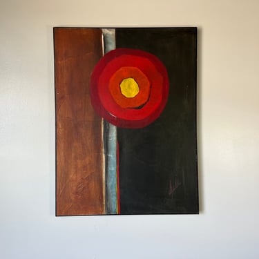 1970's Sill Mid-Century Expressionist Abstract Painting, Framed 