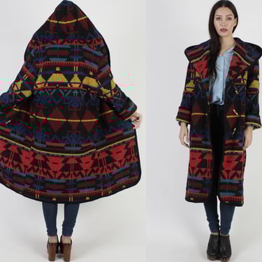 80s- field&stream native blanket coat