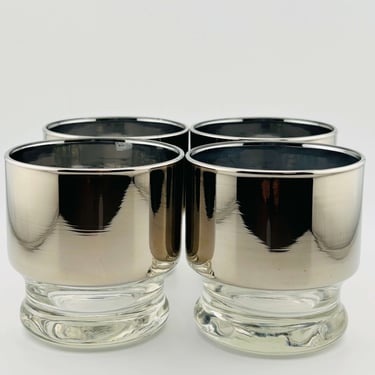 Vitreon Queen&#x27;s Lustreware Platinum Band Lowball Glasses