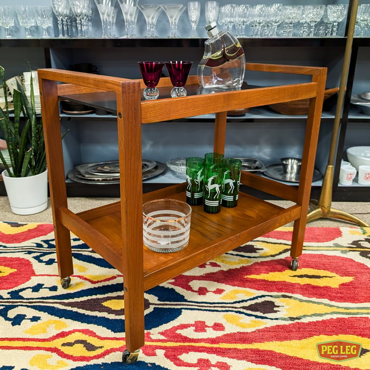 Danish Modern teak bar cart by Hans C. Andersen