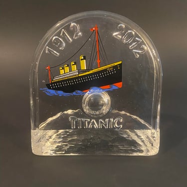Titanic Ship Glass Display 1912-2012 HandMade 