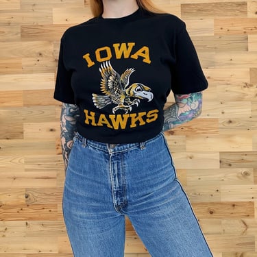 70's Vintage University of Iowa Hawkeyes "Hawks" School Tee Shirt T-Shirt 