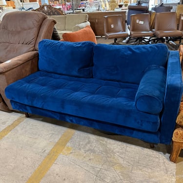 Joybird 'Briar' Single Right-Arm Blue Velvet Loveseat Sectional Piece