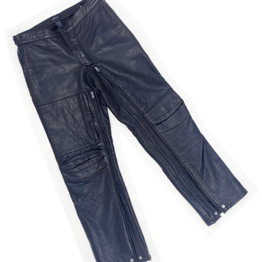 DKNY leather zipper leg pants