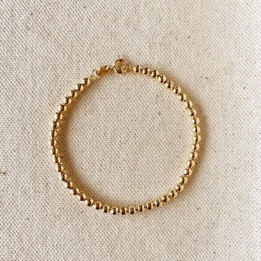 18k Gold Filled 3.5 mm Beaded Bracelet