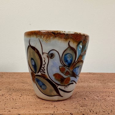 Ken Edwards Tonala Blue Bird Blue Handle Coffee Tea Cup Teacup | El Palomar Guadalajara Mexico 