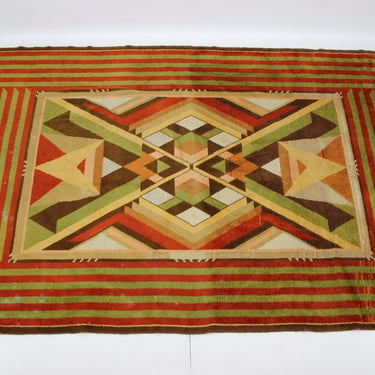 1930s Rare Art Deco Wool Carpet/Rug ,Czechoslovakia / Mid-Century / Vintage Rug / rare piece  / 