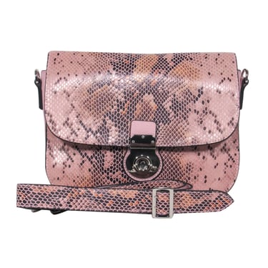 Frederic Paris - Pink Snakeskin Print Crossbody Bag