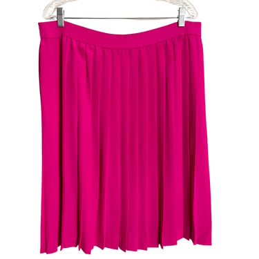 Evan-Picone bright fuchsia pleated skirt - 80s vintage - size L 