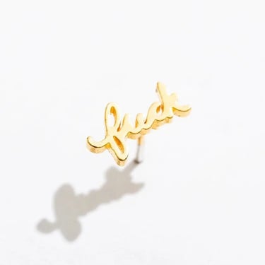 Larissa Loden - Fuck Single Stud Earring - Gold
