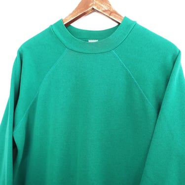 vintage sweatshirt / raglan sweatshirt / 1980s kelly green raglan crew neck long sleeve sweatshirt Small 